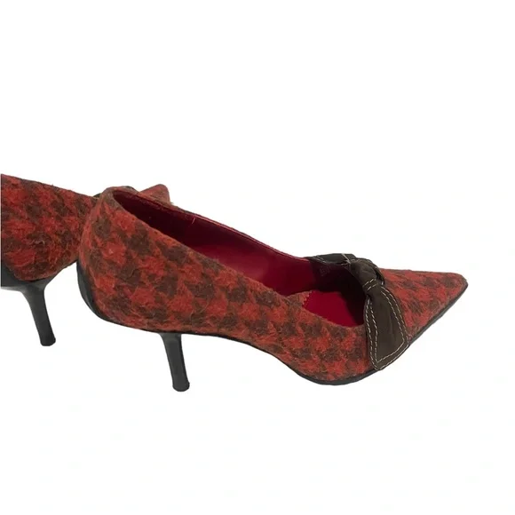 Sam Edelman, Red and Brown Women's Heels, Tweed, Size 9.5 - Picture 4 of 9